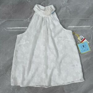 Women’s Cece Florence Rose High Neck Sleeveless Floral Flowy Top XS